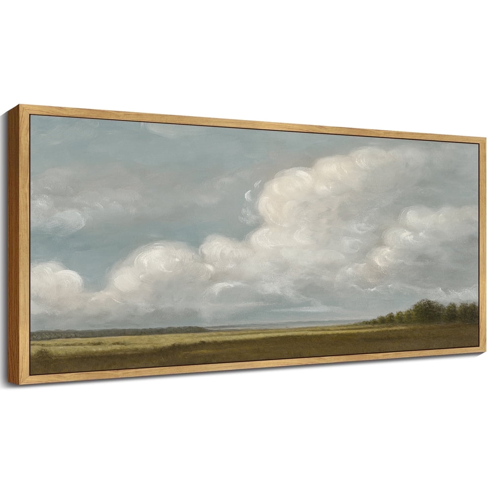 Drsoum Vintage Landscape Wall Art Grassland Wilderness Desert Wall Prints Classic Retro Farmhouse Rustic Decorations for Living Room Bedroom 8x16in Natural Framed | Art Prints