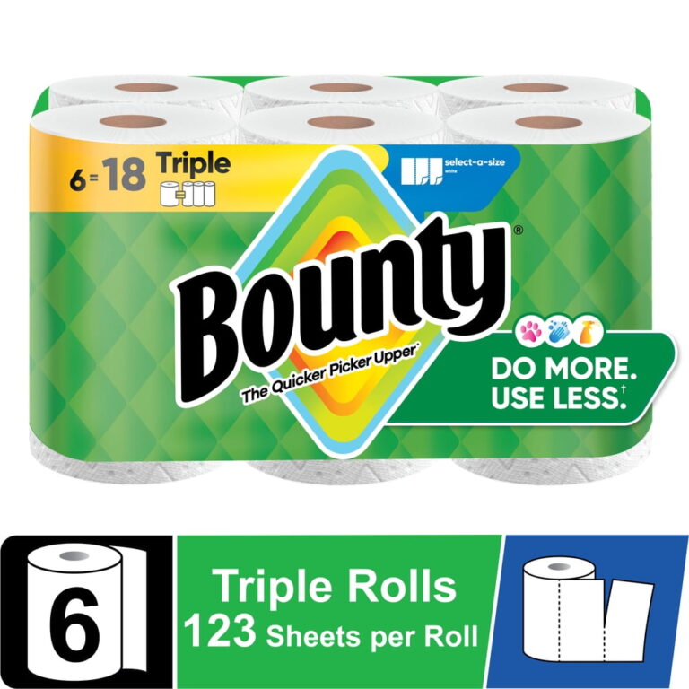 Bounty Paper Towels Select-A-Size White â 123 Sheets Per Roll / 6 Triple Rolls