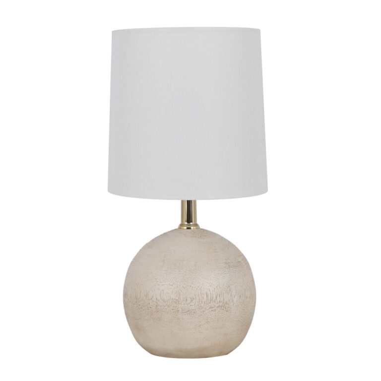 Mainstays 12.75 in White Ball Table Lamp featuring White Shade