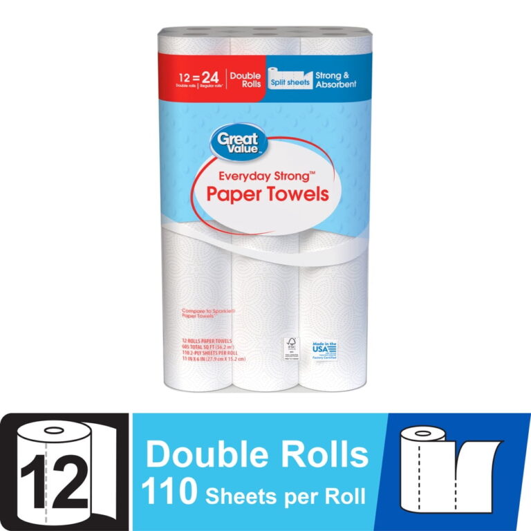 Great Value Everyday Strong Paper Towels â 12 Double Rolls