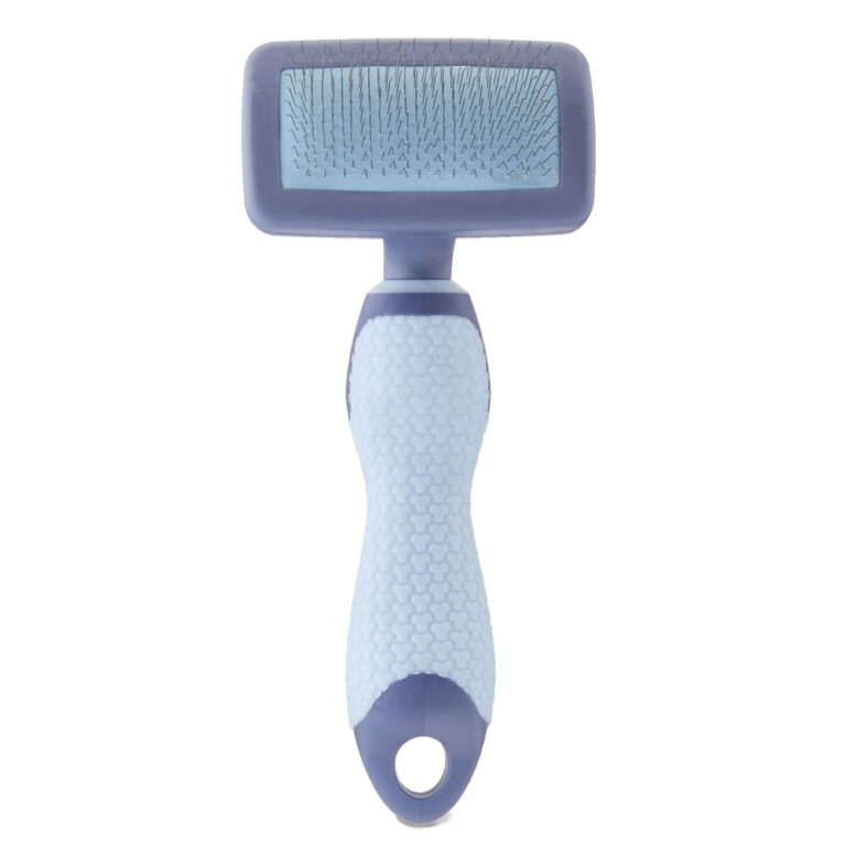 Vibrant Life Plastic Dog Slicker Grooming Brush featuring a TPR Grip