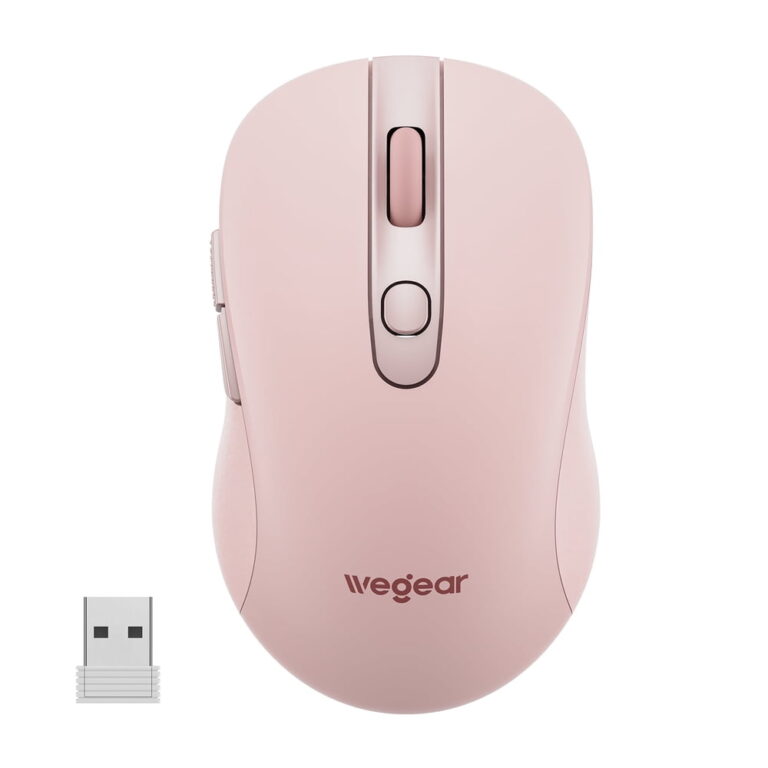 wegear 2.4G Wireless Mouse â Pink / XP / Mac / Windows / Portable for PC / 6 Buttons / 5-Level Adjustable 4000 DPI / Ergonomic Design