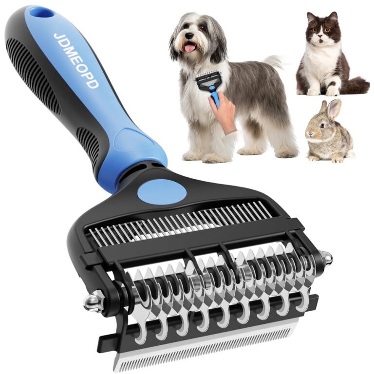 3-in-1 Professional Pet Grooming Brush for Dogs & Cats â Dematting Comb â Heavy Shedding & Matted Fur / Undercoat Rake & Deshedding Tool for Long & Short Hair
