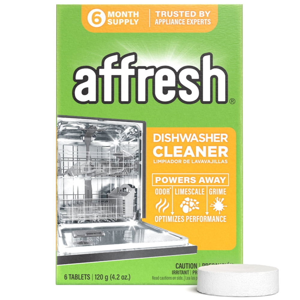 Affresh Dishwasher Cleaner â 6 Month Supply / 6 Tablets / Tub & Hoses / Helps Power Away Odor Causing Residues & Grime Inside Pump