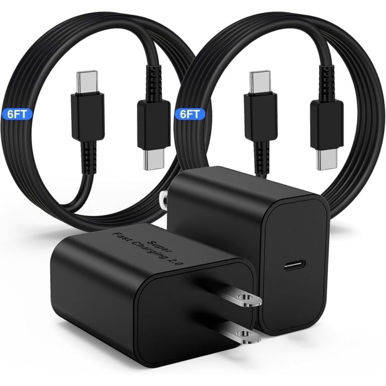 2 Pack 45W Samsung USB-C Super Fast Charger 6FT Type C Charger Cable Cord Fast Charging Android Phone Wall Charger Block for Samsung Galaxy S26/S25 Ultra/S24+/S23 Ultra/S23/S23+/S22/S22 Ultra/S22+ | Device-Specific Electronics Chargers