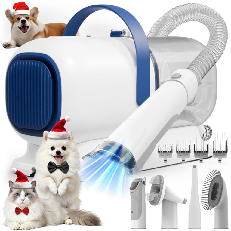 AIRROBO GP04 Dog Grooming Kit â Low noise / Dog Clippers Kit / Pet Grooming Vacuum / 5 Grooming Tools