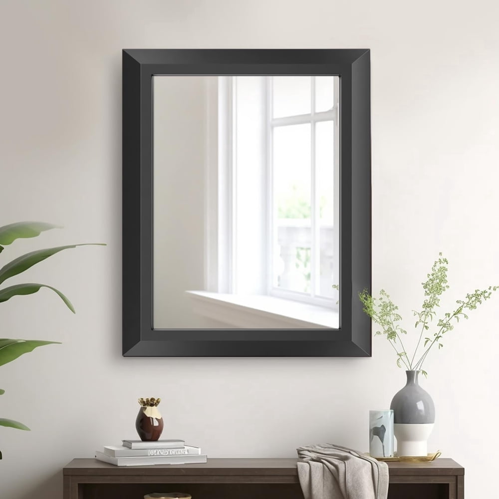 GODCHAR 20"x16" Shatterproof Bathroom Wall Mirror Metal Framed â Black